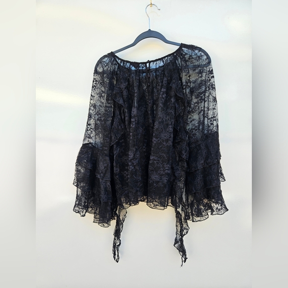 Torrid Black Lace Ruffle Blouse - Picture 8 of 10